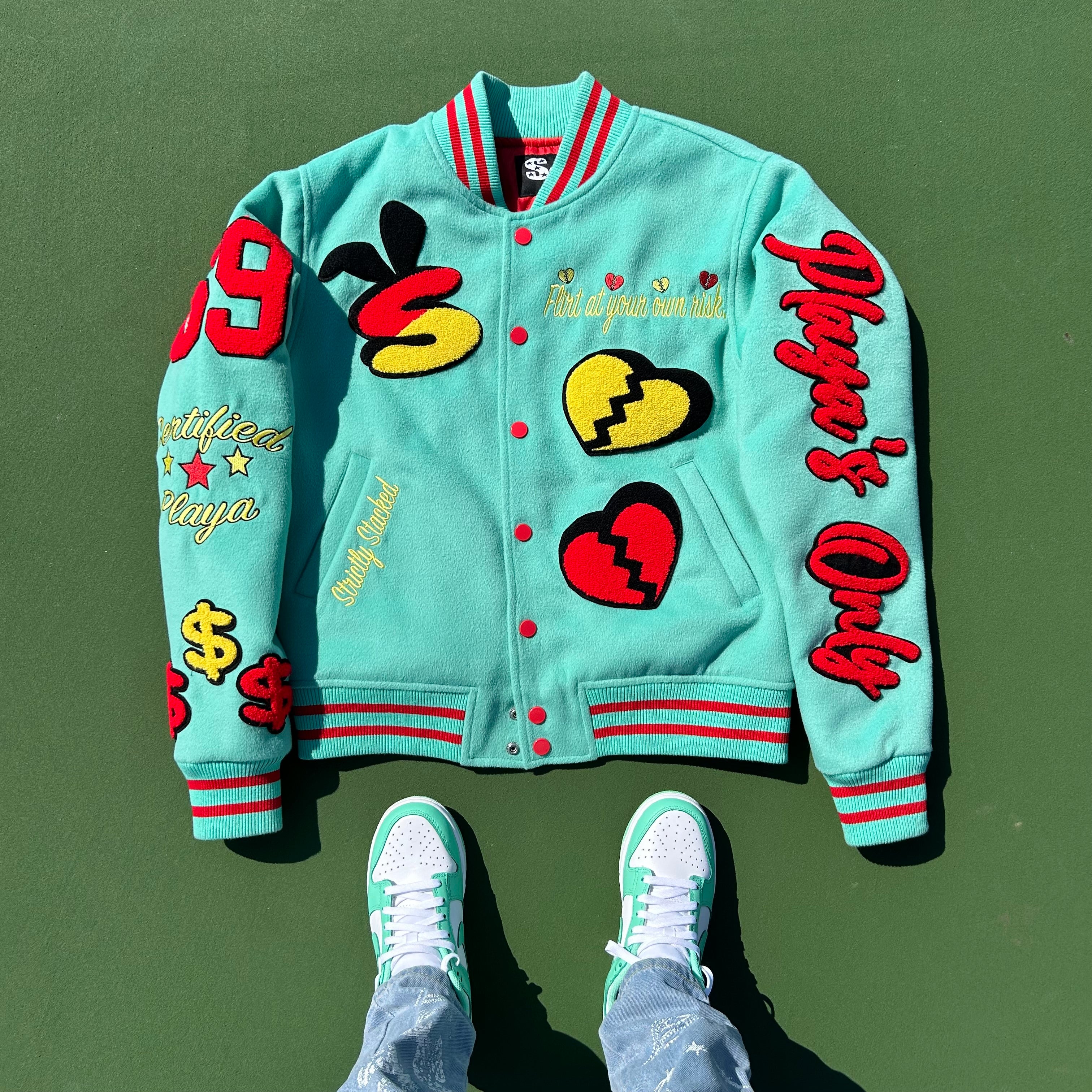 Mint Chocolate Chip Playa's Only Varsity Jacket