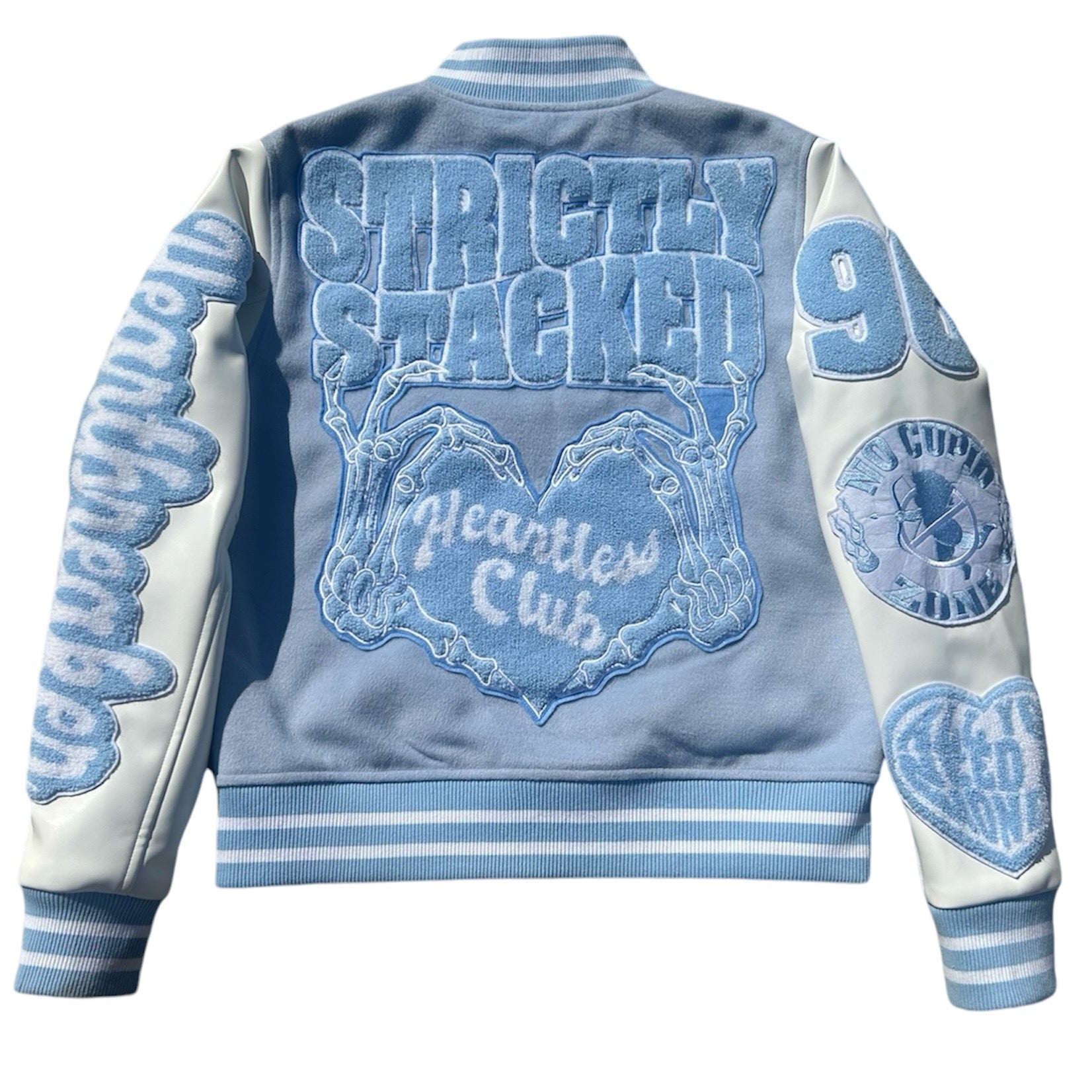 Ice Blue Heartbreaker Varsity Jacket