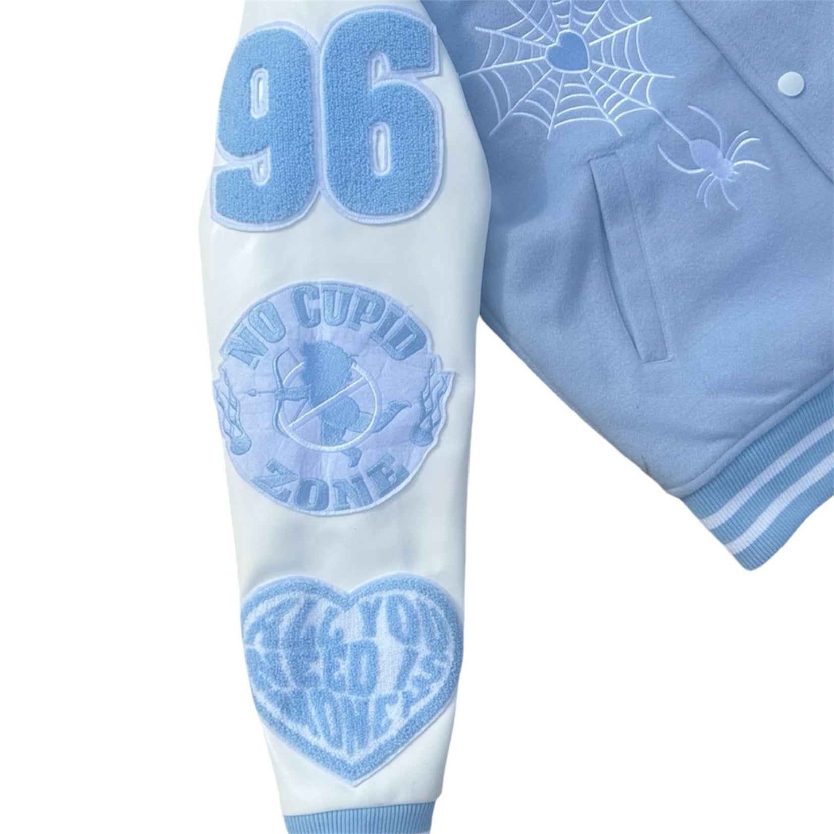 Ice Blue Heartbreaker Varsity Jacket