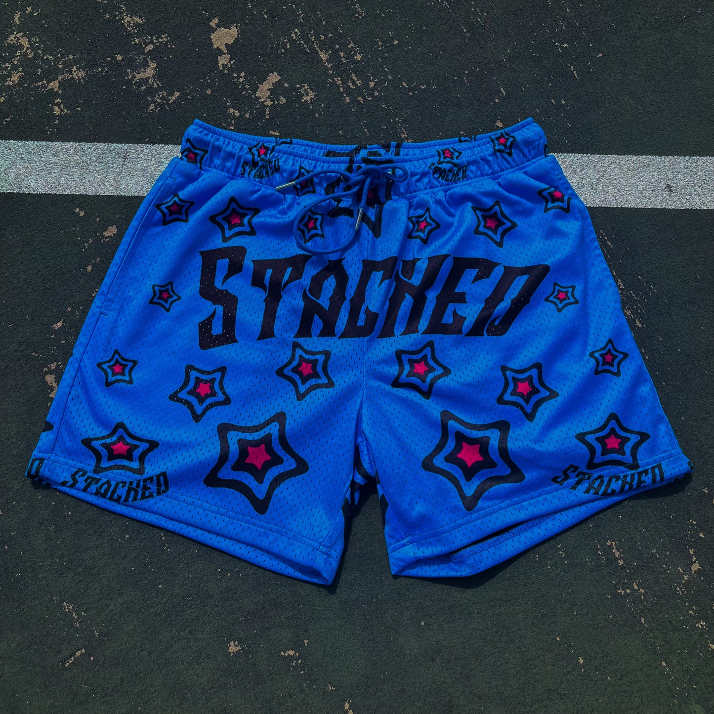 BLUE RASPBERRY STACKED MESH SHORTS – Strictly Stacked