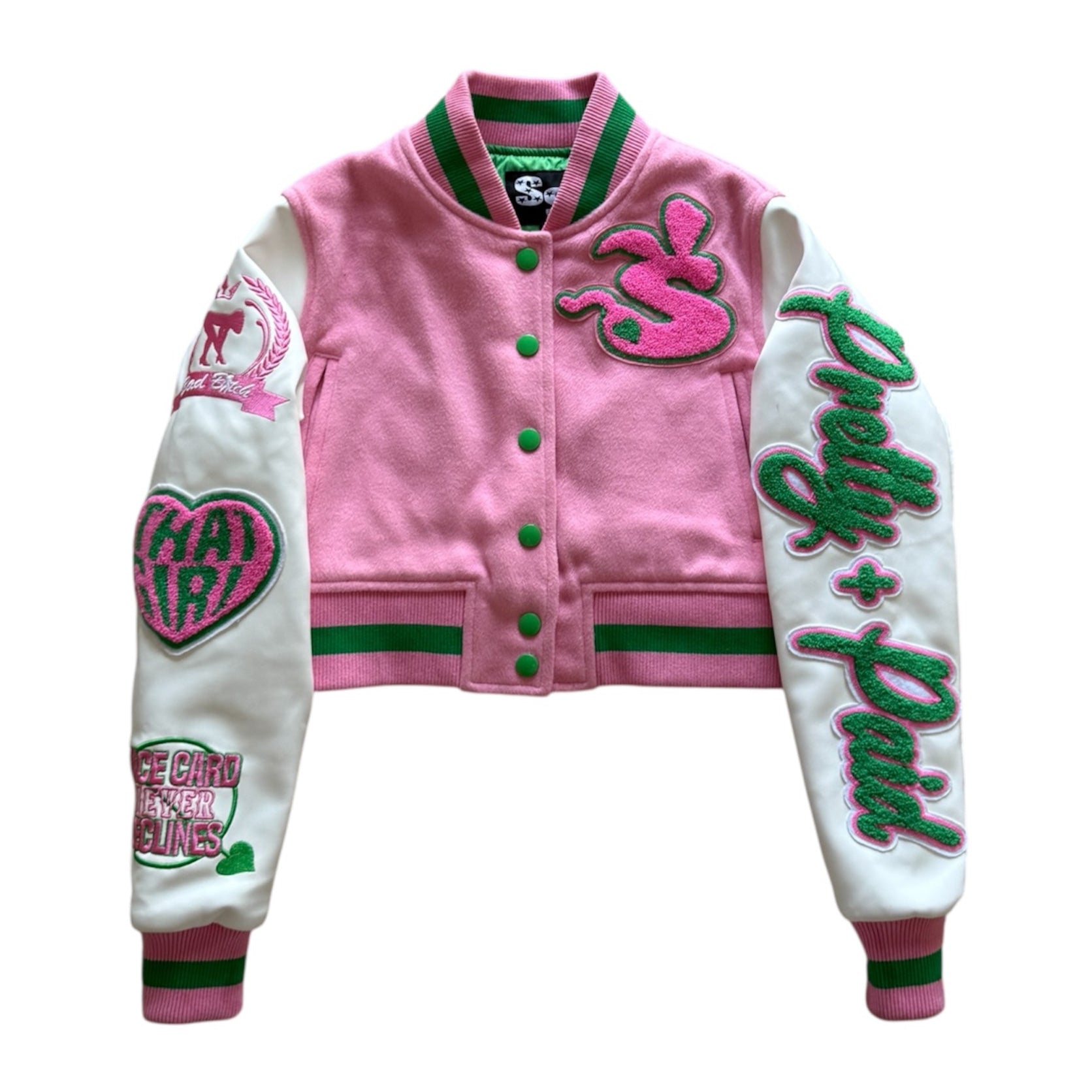 Pretty & Paid Crop Varsity
